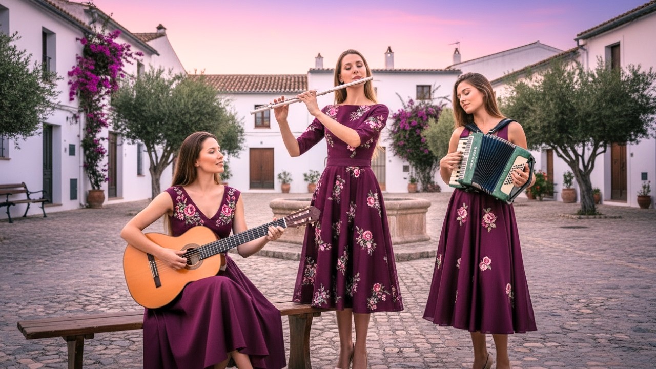 Flamenco Warm Instrumental Waves for Inner Stillness – Flamenco Guitar, Accordion & Flute