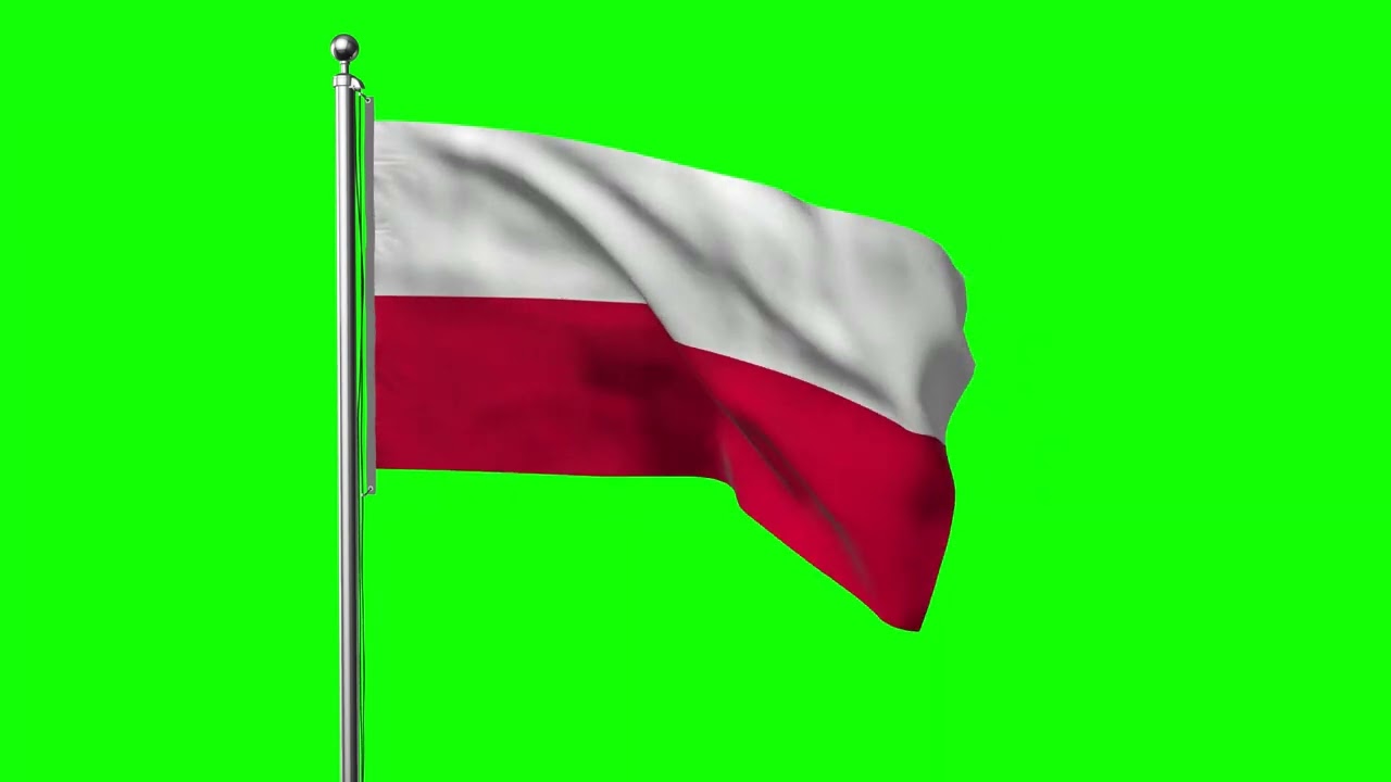Green screen Footage | Poland Waving Flag Green Screen Animation | Royalty-Free