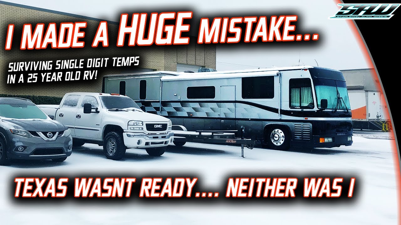 Surviving Texas Winter Storm 2021 in an RV: No Power..No Fuel..What Happened? (90s Newell Coach)