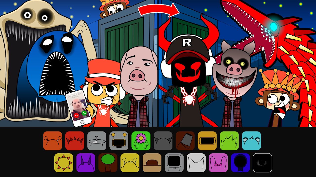 Incredibox Sprunki Edition: Evil Sammy x Jandel x SCARY John Pork x HUNGRY WORM 2.0, SNAKE Hide&Seek
