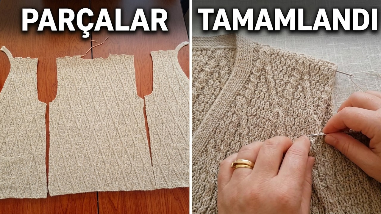 Yelek ERKEK XL El Yapımı  ✅ detailed how to 1. Bölüm ✅ How to Make an XL Adult Men's VEST Model