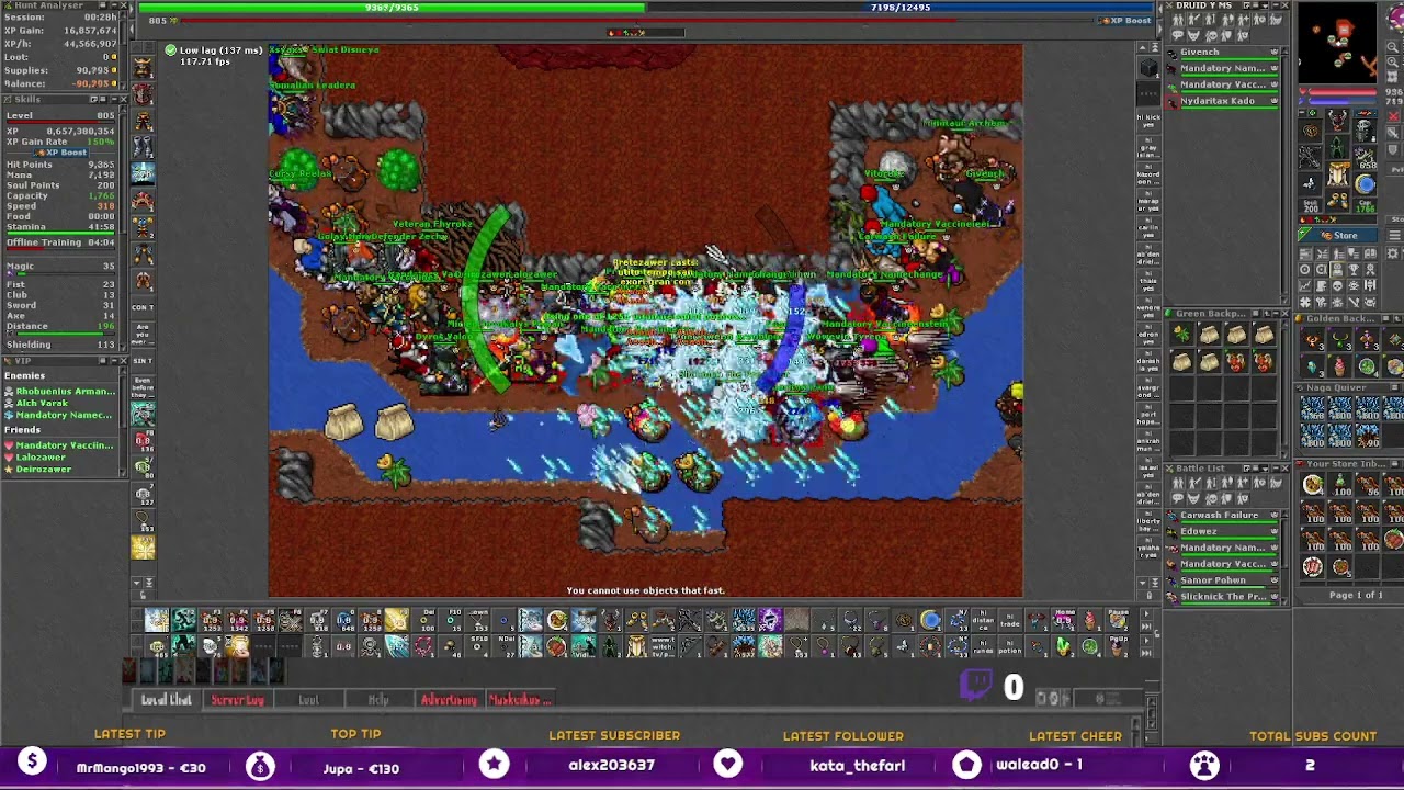 TIBIA RETROHARDCORE GRAVITERA FICHITA EDRON!!! CLOSE BATTLE!!