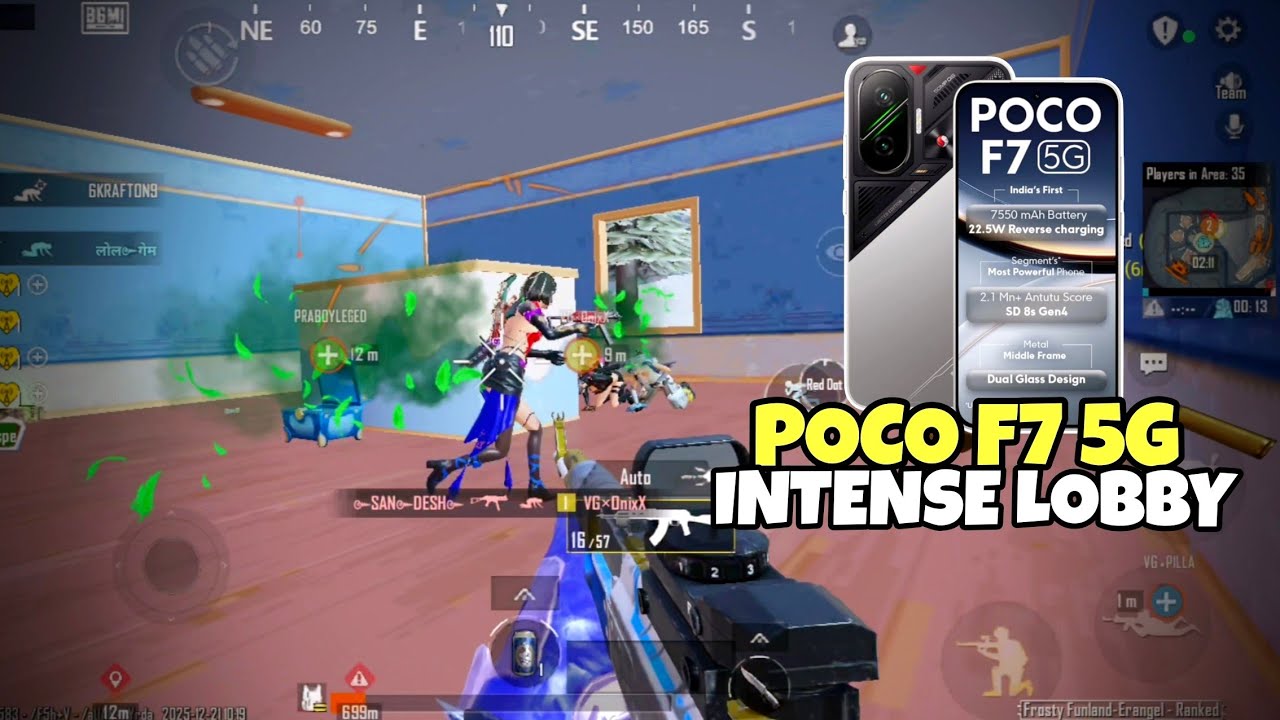 POCO F7 5G DESTROYS BGMI 😱 | INTENSE RUSH & CLUTCH GAMEPLAY