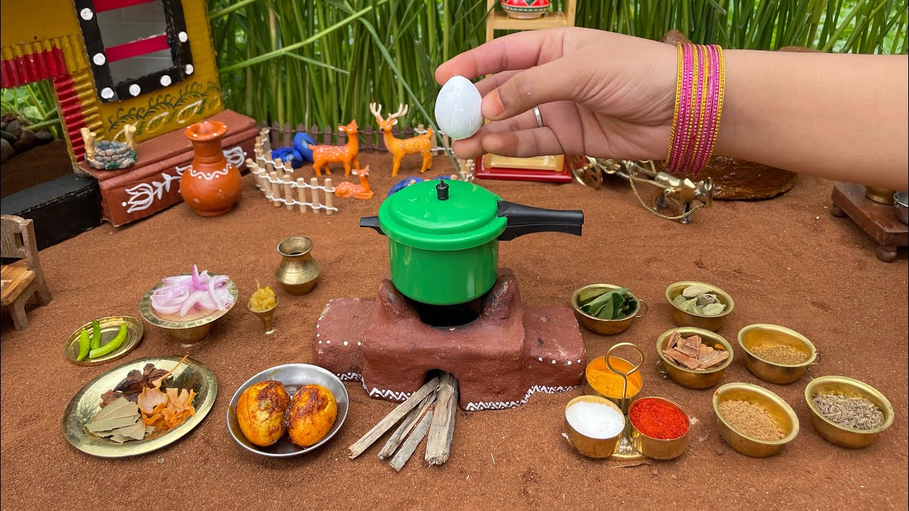 Mini Pressure Cooker Egg Biryani ll Easy Egg Briyani Recipe l Miniature Cooking l