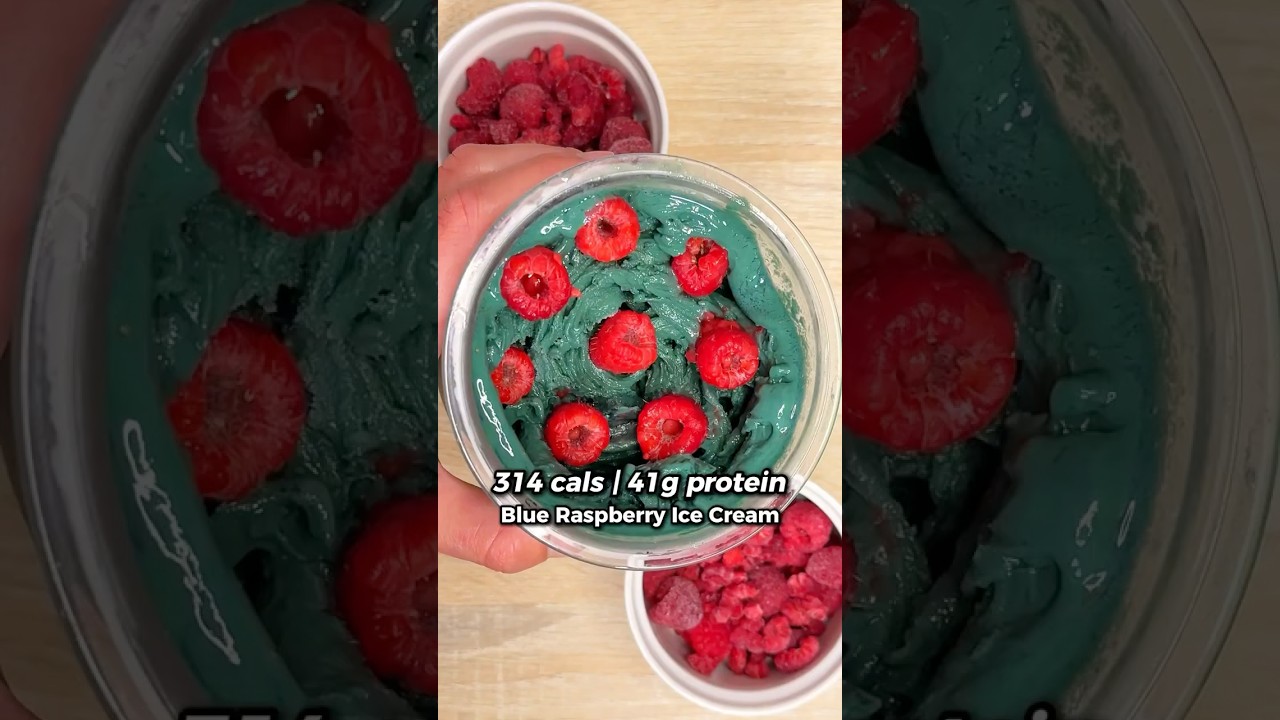High Protein Blue Raspberry Ice Cream EP: 5/66 #shorts #icecream #highprotein