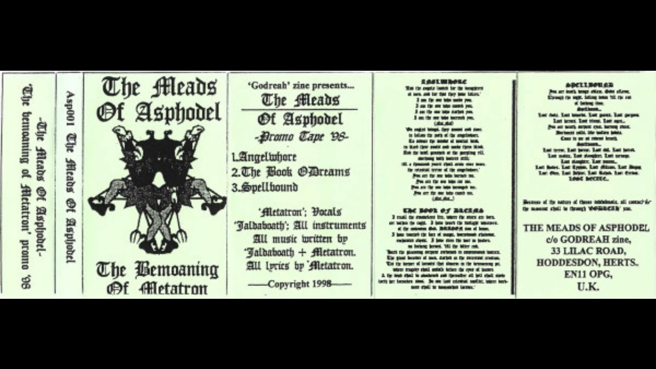 The Meads Of Asphodel - The Bemoaning Of Metatron (FULL DEMO)