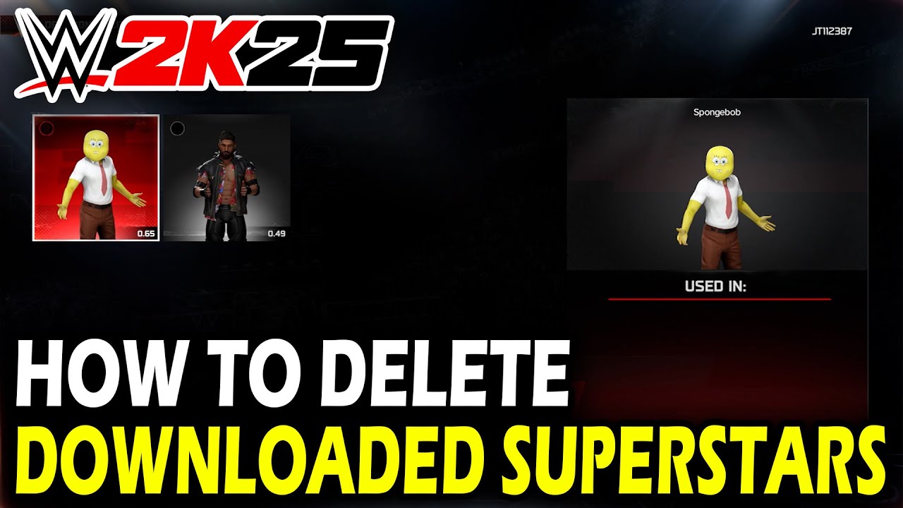 Как удалить загруженных суперзвезд в WWE 2k25