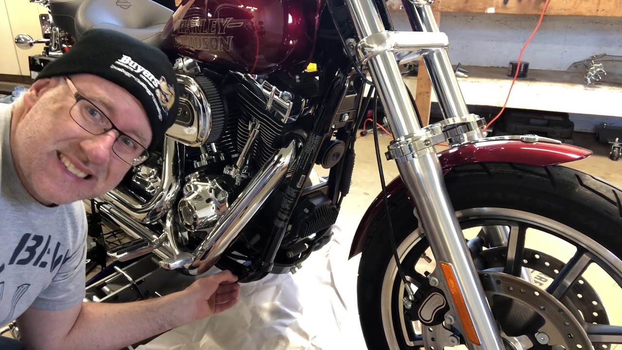 Crash bar install on my HD Low Rider