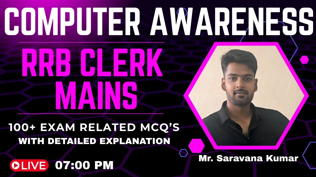 IBPS RRB Clerk Mains Computer Awareness | MCQ's with detailed explanation in Tamil | By Mr. SK sir