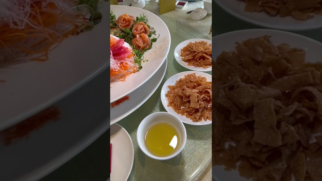 Peach Garden menu Flamb&eacute; Collagen Yuzu Ingot Lion Dance Yu Sheng Abalone Salmon Golden Cup #shorts
