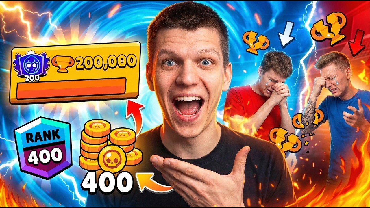 ПУШ 200К КУБКОВ БЫСТРЕЕ ХОЛДИКА!😱 400 ПРАЙМОВ В БРАВЛ СТАРС! 🏆