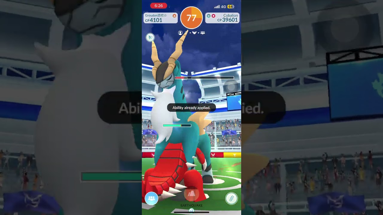 We CRUSHED Cobalion with Groudon's EARTHQUAKE FORCE!【Success】【Duo】【Legendary Raid】【Pokemon Go】