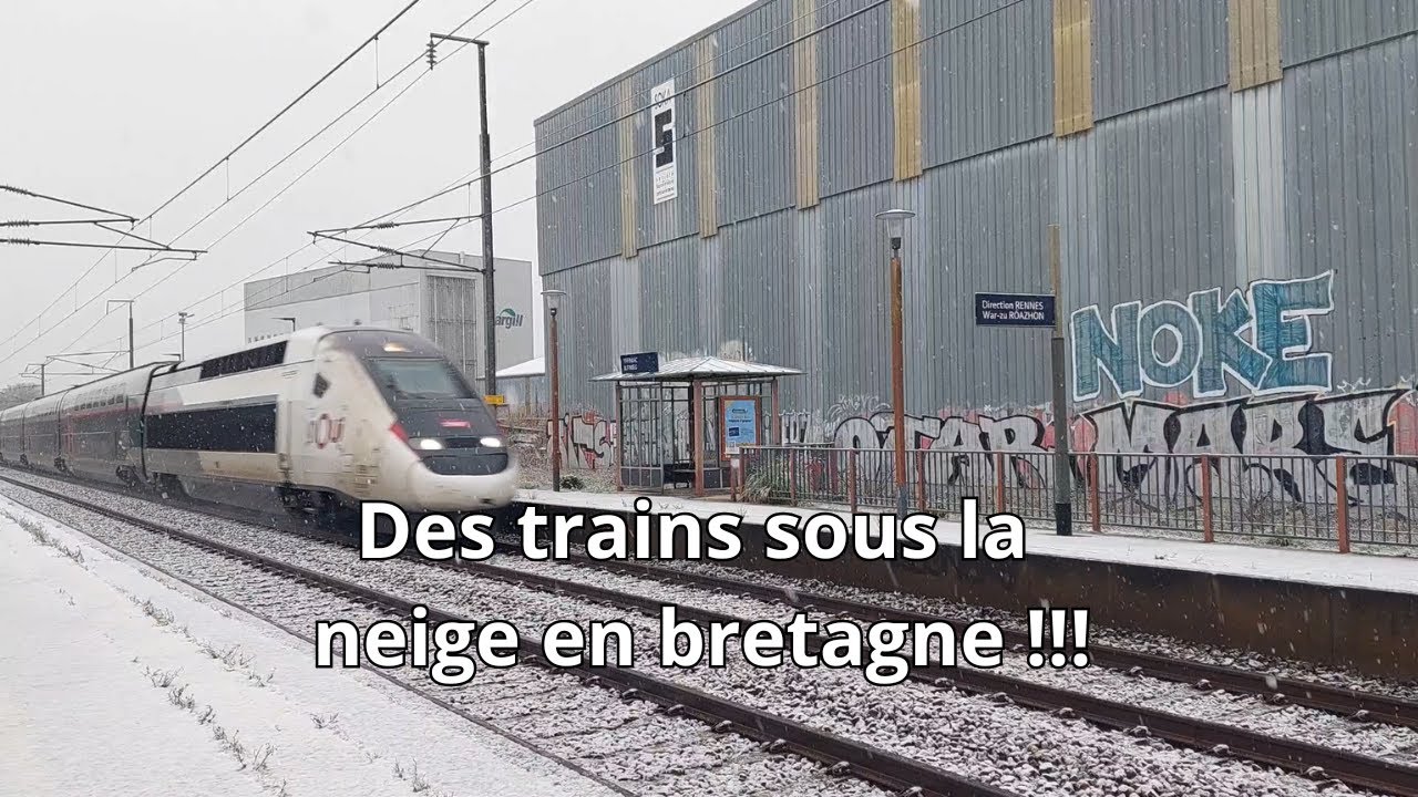 Spot en bretagne#512, Des trains sous la neige en bretagne !!!
