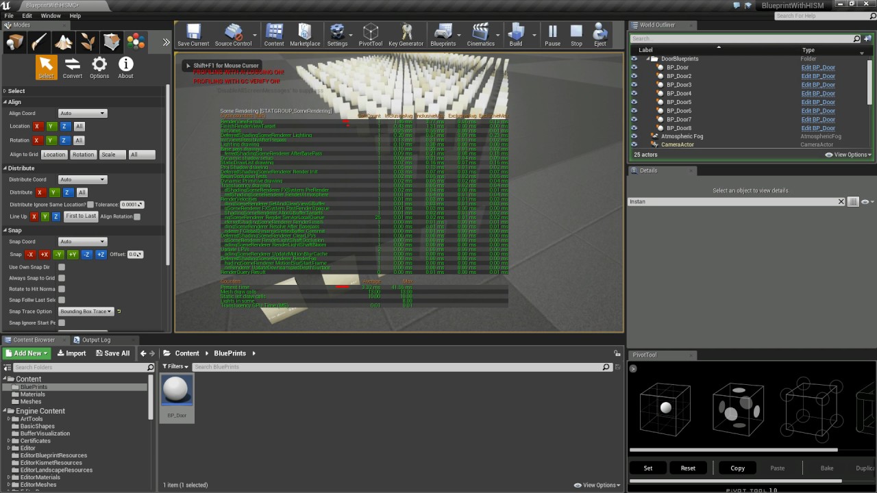 Use Blueprint with Hierarchical Instanced Static Mesh Instances