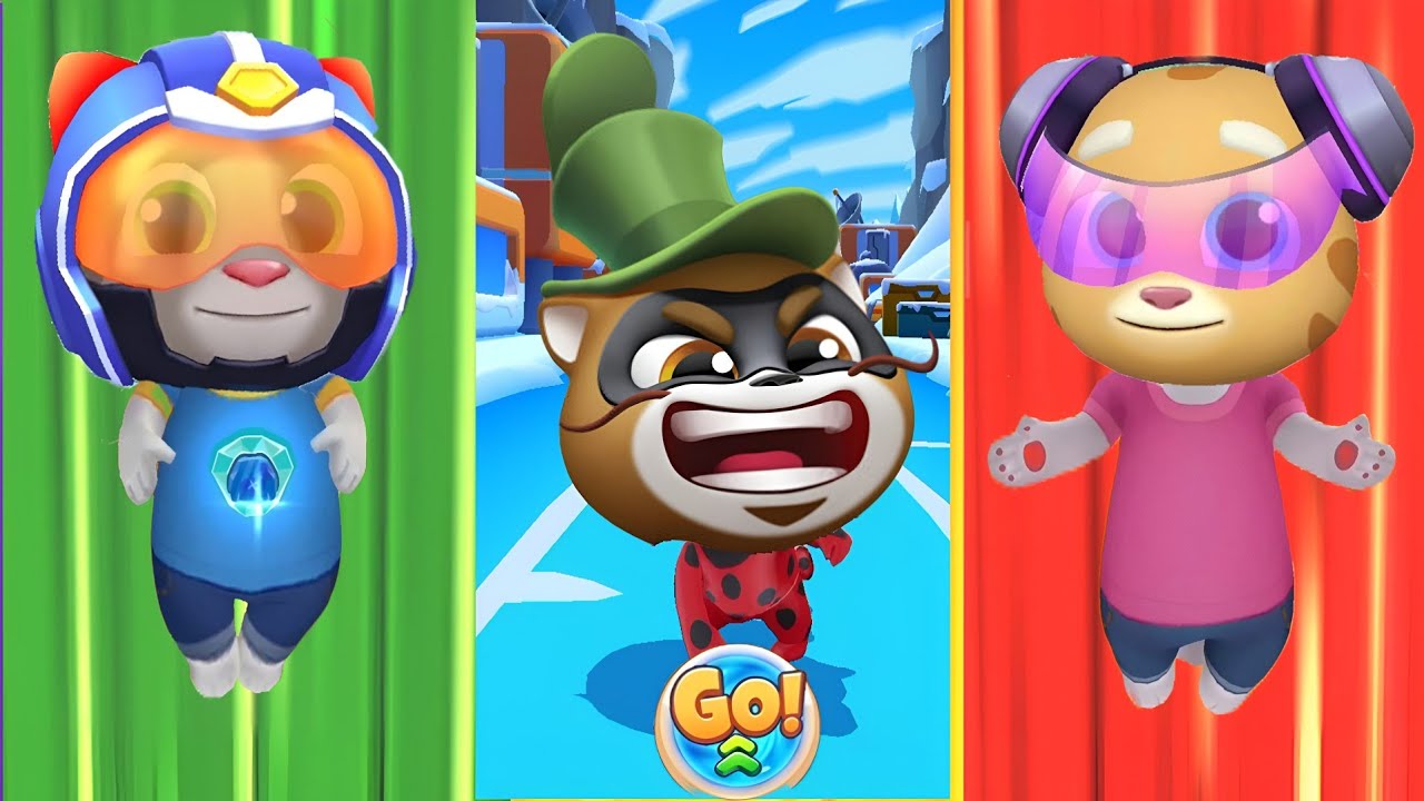 Talking Tom Hero Dash - Full Bosses Raccoons Outfits Battle Vs Heroes Diamond Suits Unlocked - Hank