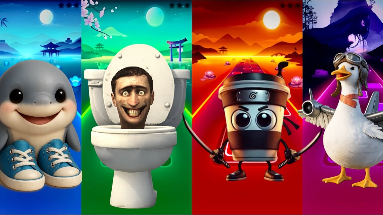 🔥🎵 Tralalero Tralala 4️⃣ Skibidi Toilet 🌟⚡️ | Cappuccino Assassino 🎹💥 Bombombini Gusini 🌈🎶