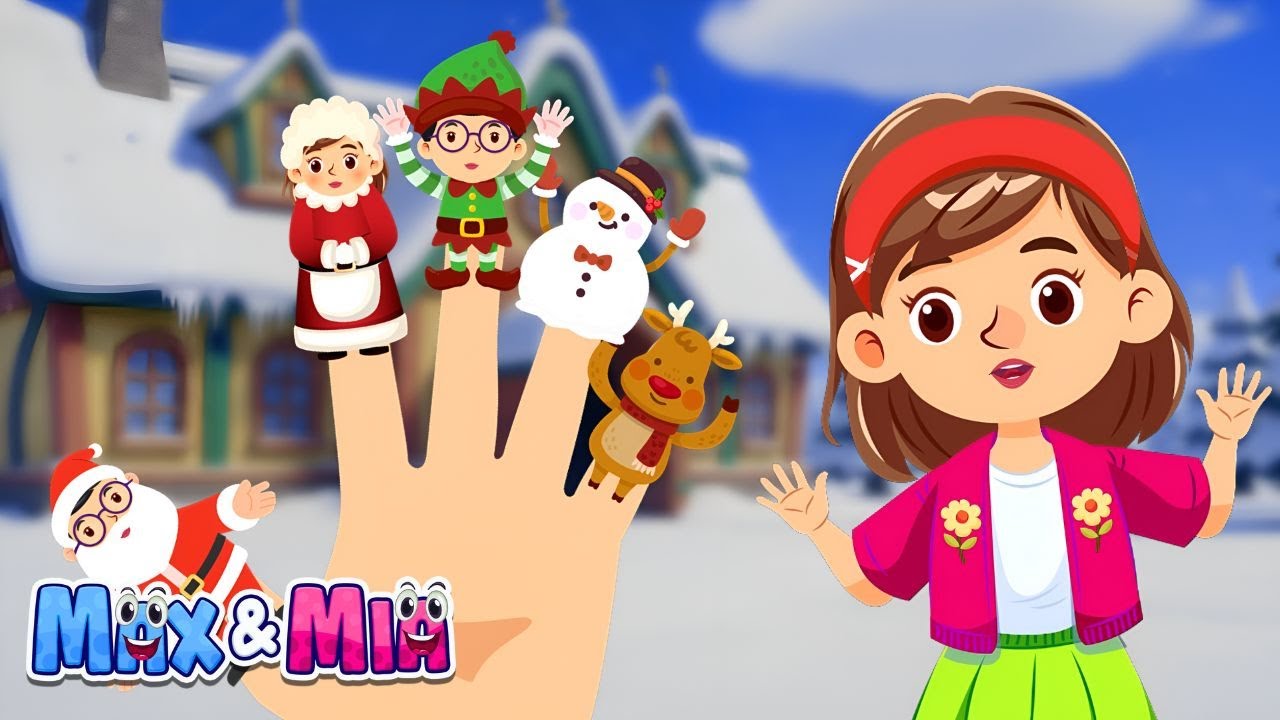 🖐️🎅 Christmas Finger Family 3D 🎄 | Fun Christmas Songs for Kids – Max & Mia