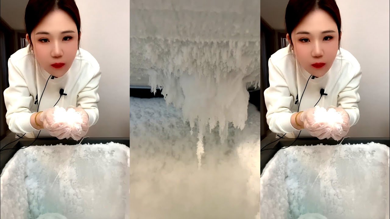 ASMR FREEZER FROST EATING YY 