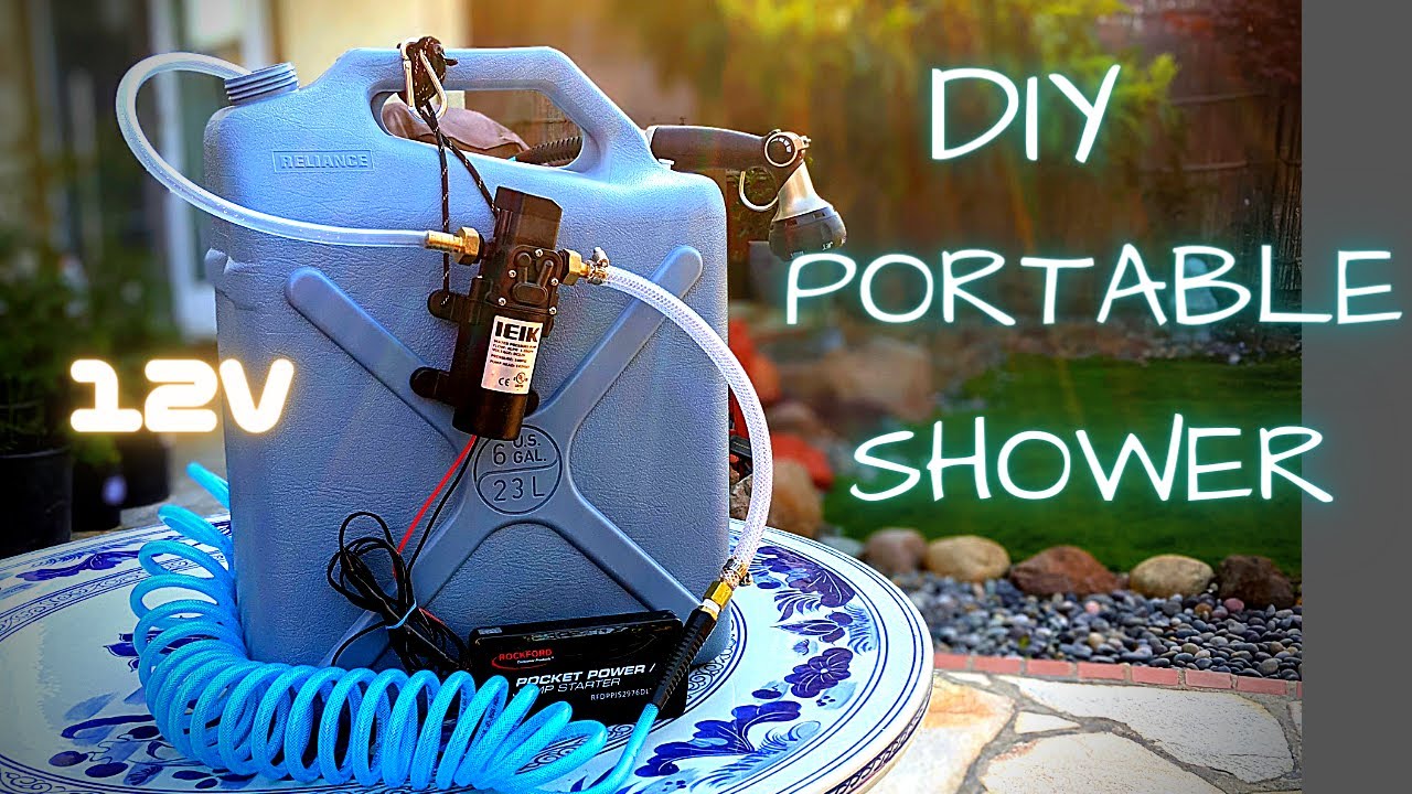 DIY 12 Volt Powered Portable Camping Shower | easy VERSATILE simple | No drilling required
