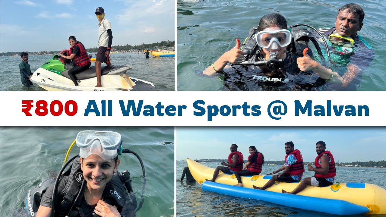 ₹८०० मध्ये केले Scuba Diving, Parasailing, Jet Ski, Banana, Soft Ride ~ Dandi Beach Malvan Konkan