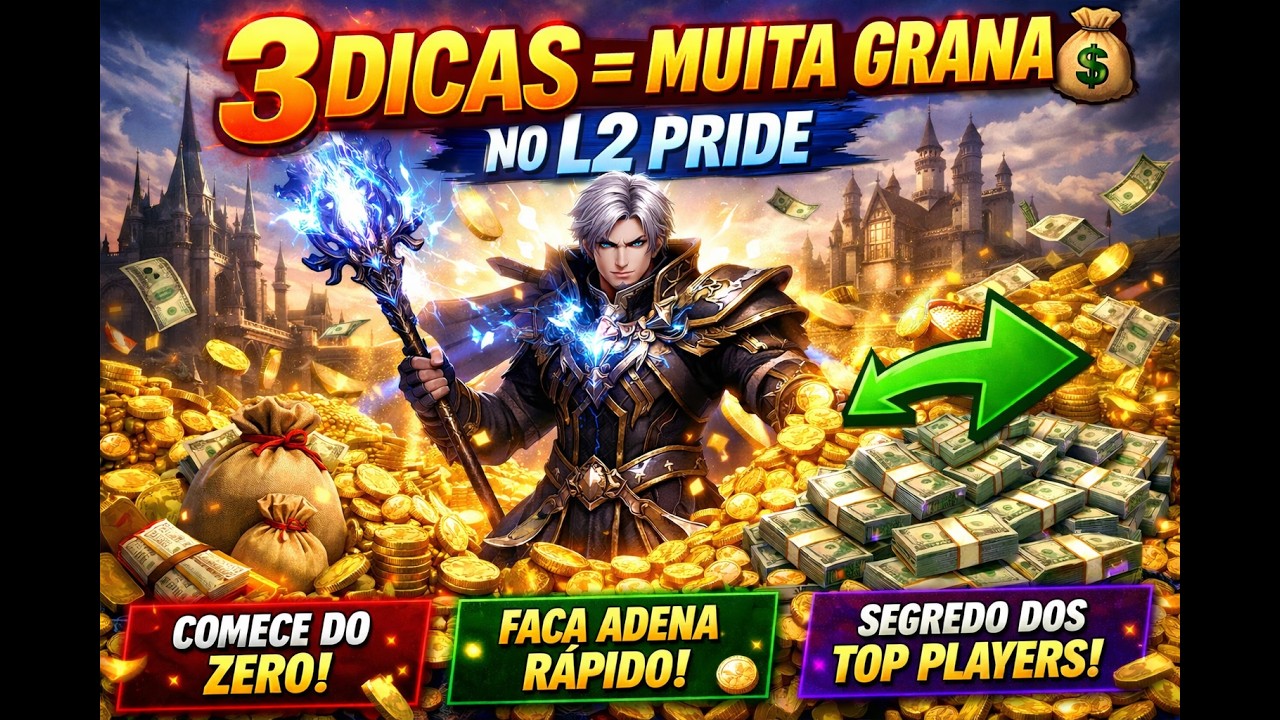 💰 3 DICAS PARA FAZER MUITA GRANA  NO L2 PRIDE (COMEÇANDO DO ZERO) 🚀