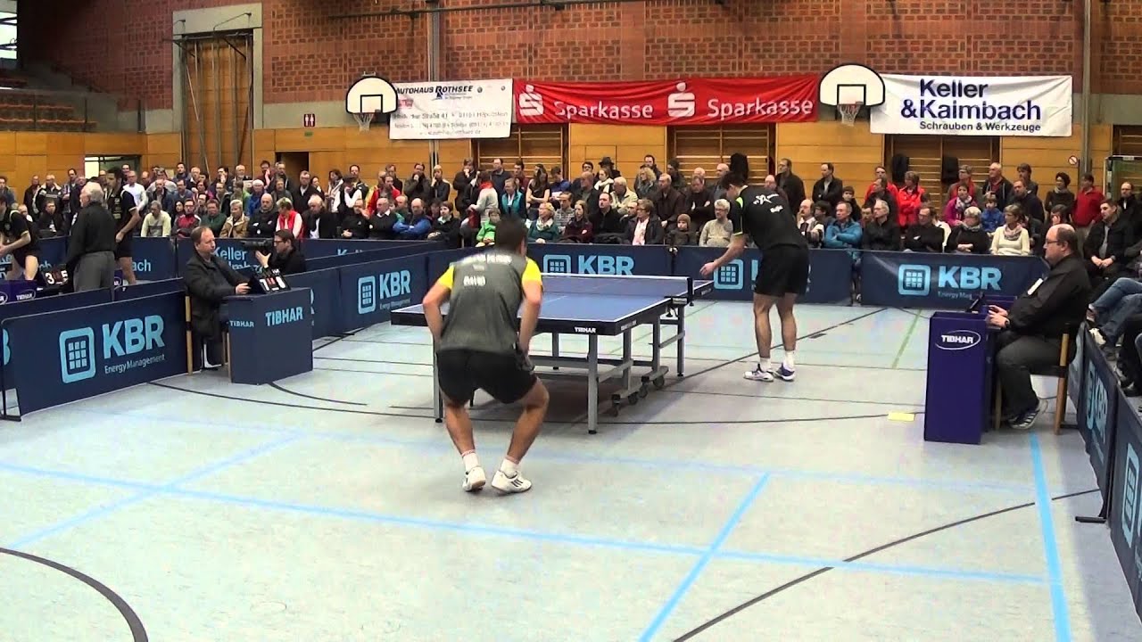 David vs Kojic Frane 1 TV Hilpoltstein vs Passau Tischtennis 2  Liga 20160214 3