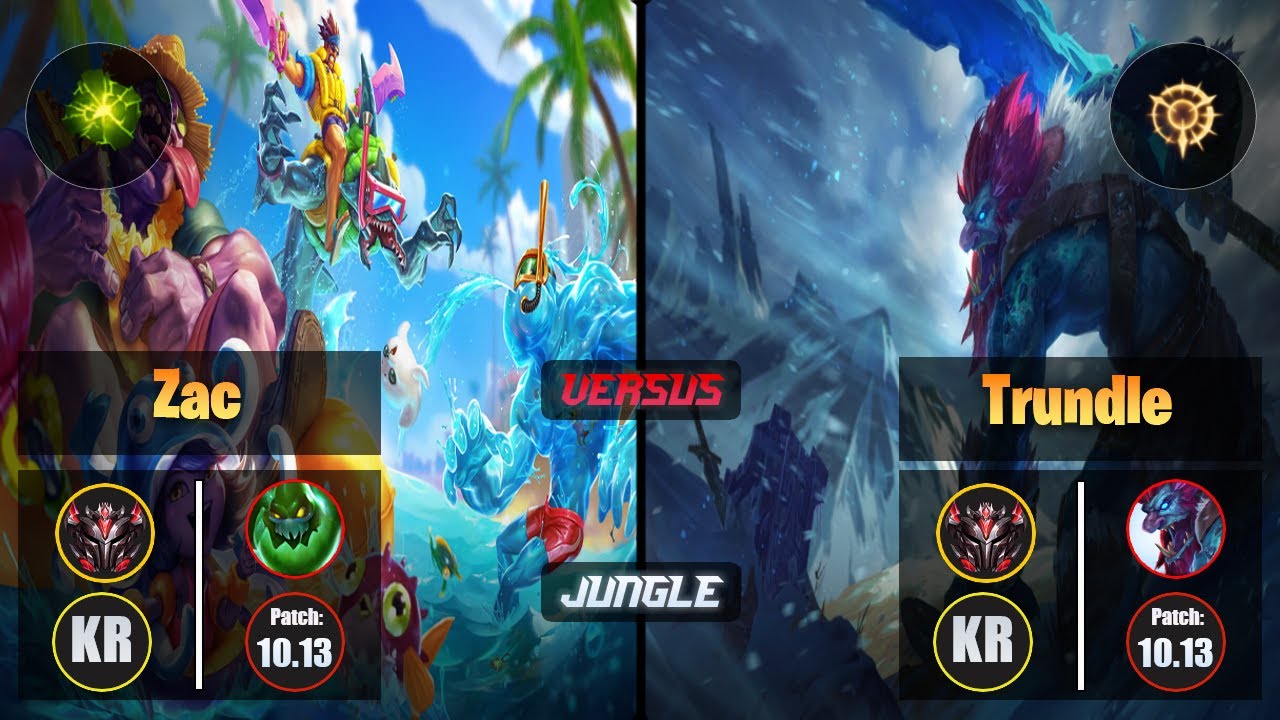 GrandMaster ZAC [Aftershock] (Jungle) VS  TRUNDLE - Grandmaster KR Patch 10.13