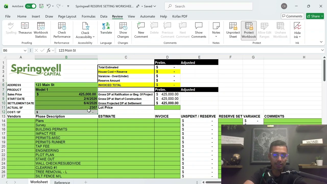 House Cost Estimating Worksheet for NEW Construction & Fix & Flip