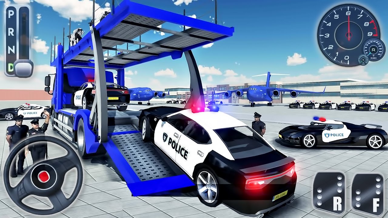 Police Car Transport Cargo Truck Simulator - Plane Transporter Police Vehicles - Android GamePlay