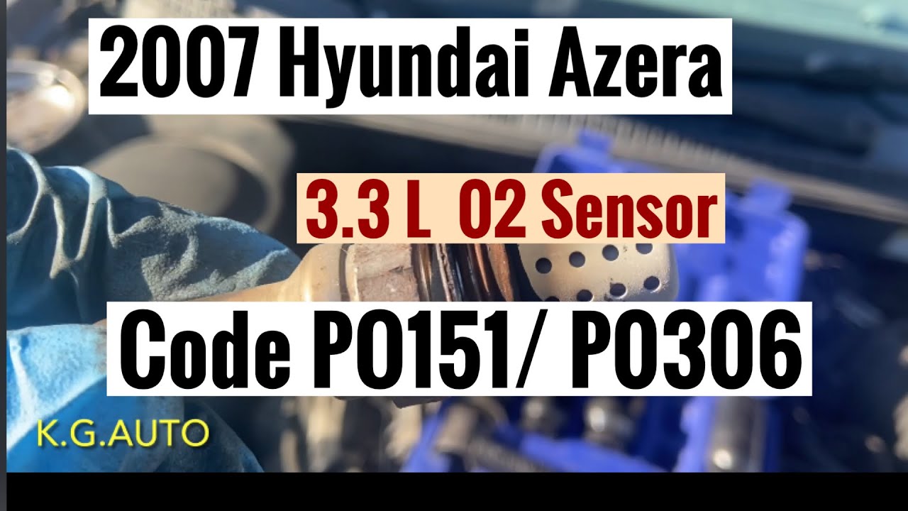 Замена кислородного датчика на Hyundai Azera 3.3L 2007 года выпуска, блок 2, датчик 1, коды ошибо...