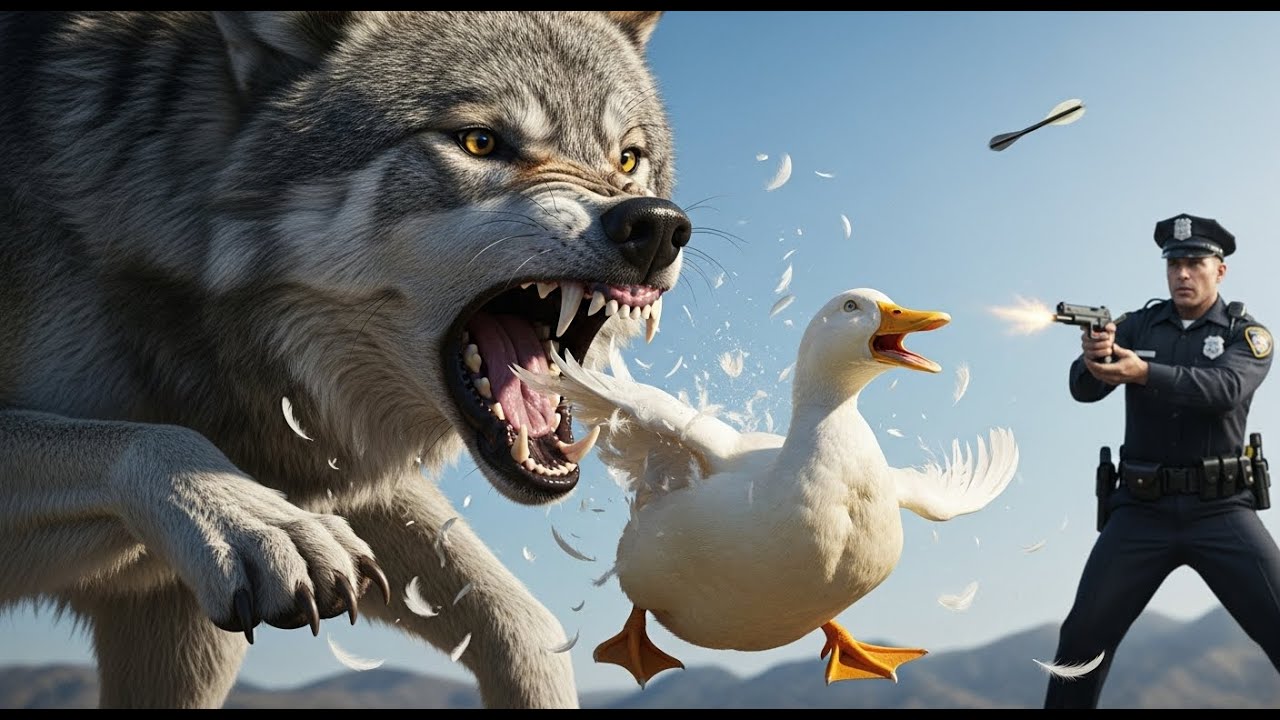 Wolf Attacks Farm Ducks! Police Rescue Mission!