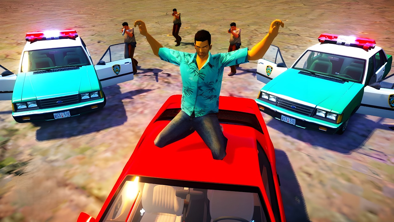GTA Vice City but the Cops and Gangs Both Want Me Dead