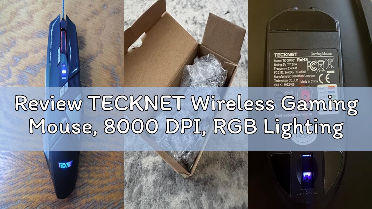 Review TECKNET Wireless Gaming Mouse, 8000 DPI, RGB Lighting, 6 Programmable Buttons, Lightweight 72