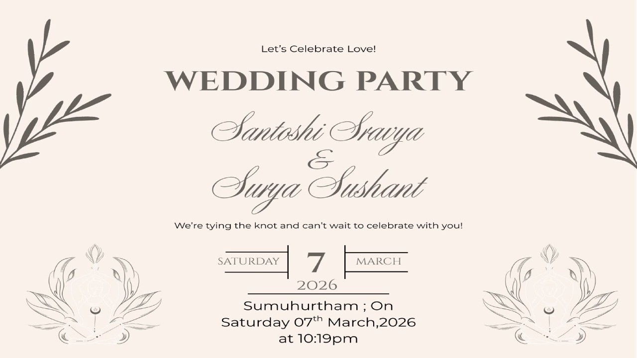 Santoshi Sravya ♥ Surya Sushant || 🆆 🅴 🅳 🅳 🅸 🅽 🅶 ⓒⓔⓛⓔⓑⓡⓐⓣⓘⓞⓝⓢ || 🔴Live 7 PM  // 7-Mar-26 //