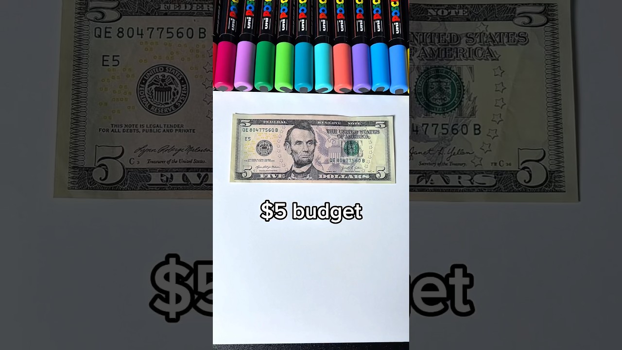 Drawing, But I ONLY Have a $5 Budget&hellip; (#shorts)