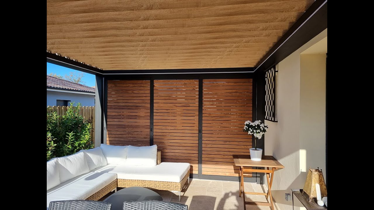 pergola bioclimatique lames bois