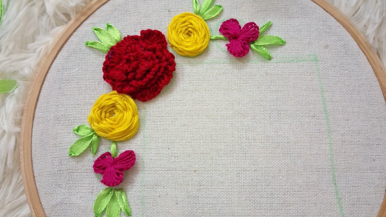 Embroidery Explosion: 4 Stunning Techniques in One Design!