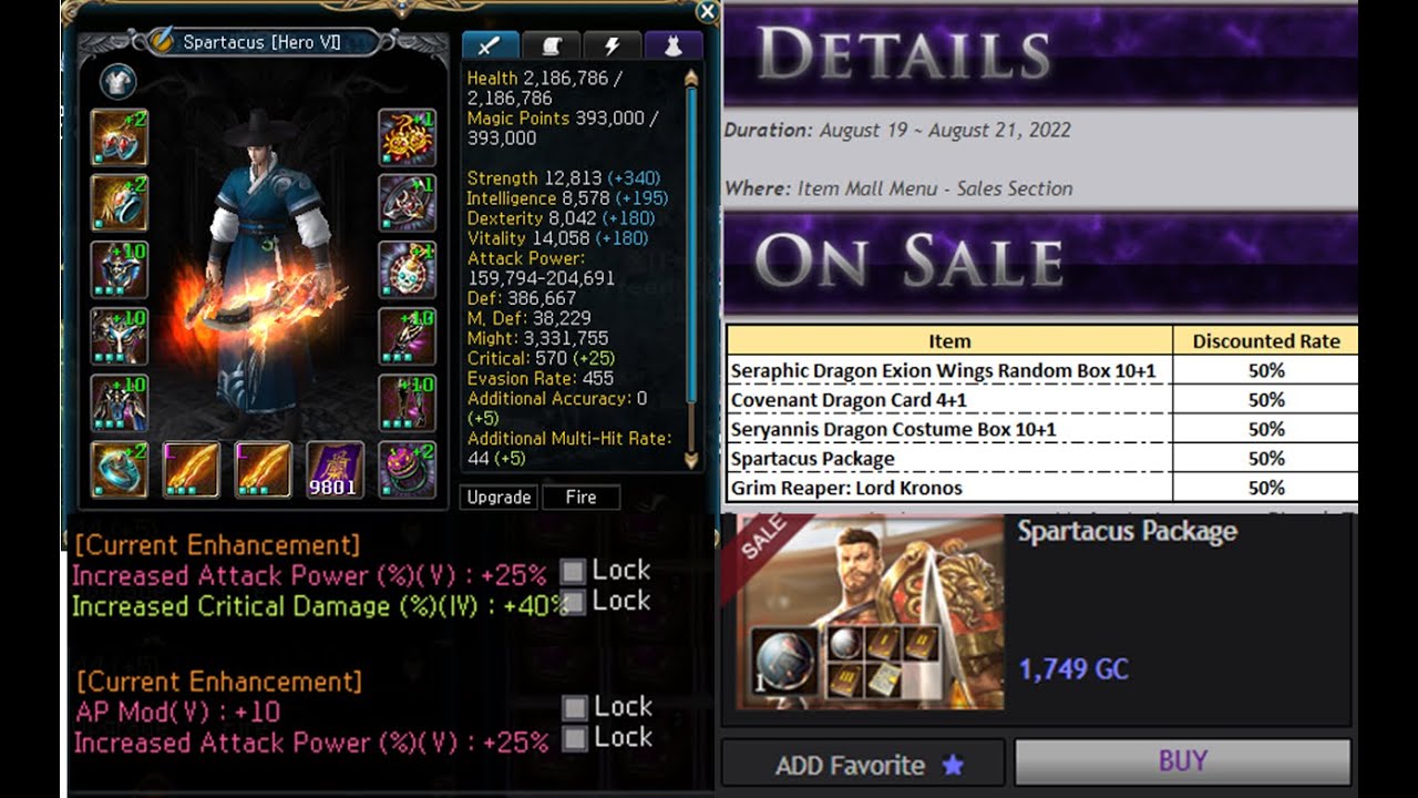 Spartacus Perfect Build for PVE Atlantica Online Valofe , IND Merlin & IND185 don't need GRIM REAPER