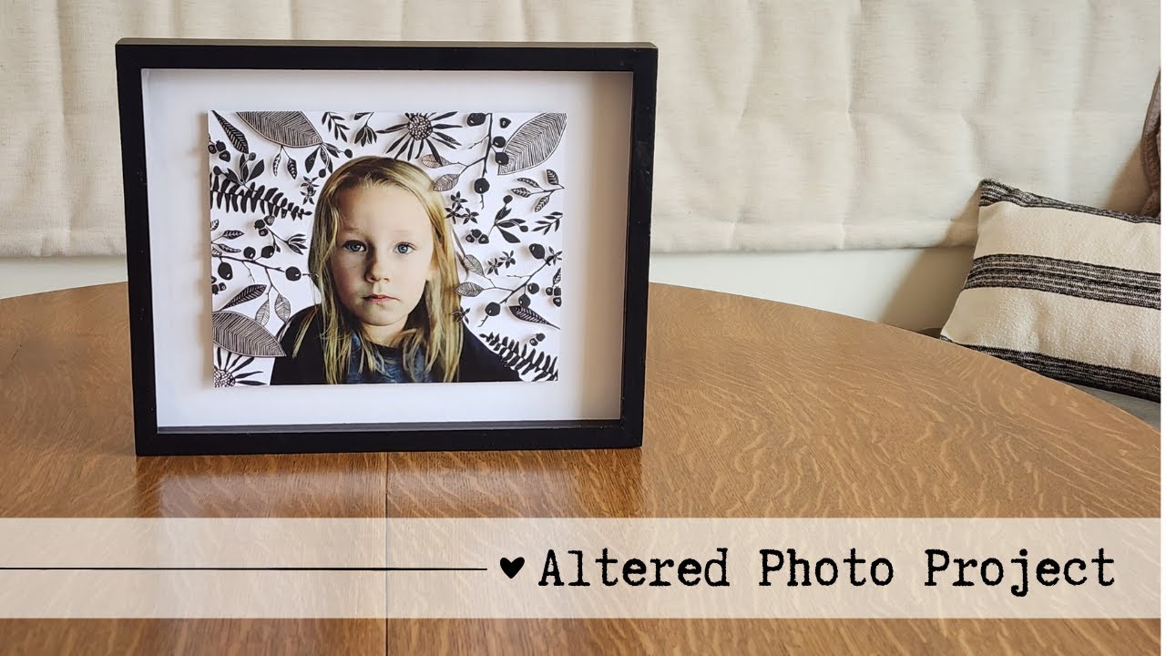 Mixed Media Process: Altered Photo #mixedmedia #mindfulmaking #blockprinting