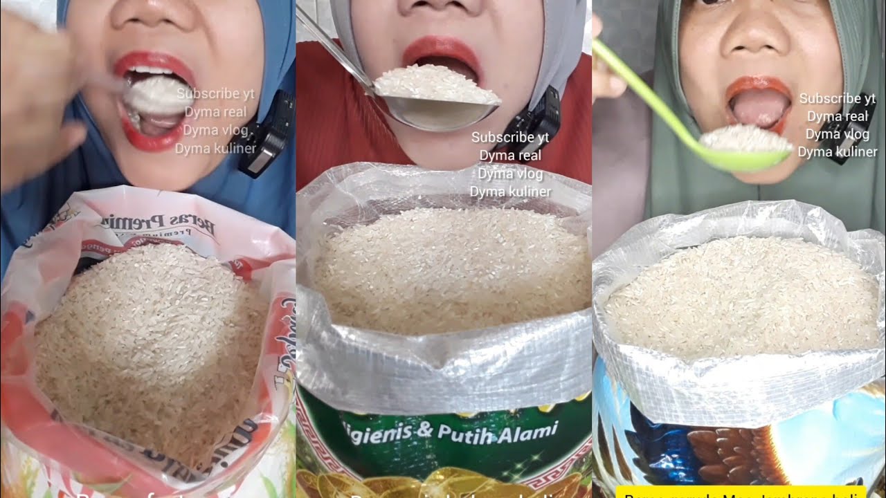 DYMA KULINER 💕Kompilasi DiKarung💕Makan Beras mentah #asmr #mukbang @Dymakuliner 