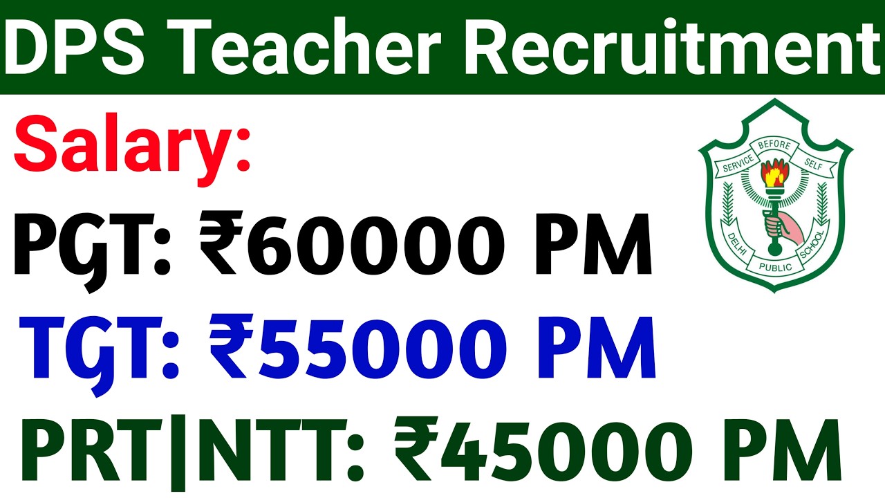 DELHI PUBLIC SCHOOL NTT PRT TGT PGT NON TEACHING VACANCY 2026
