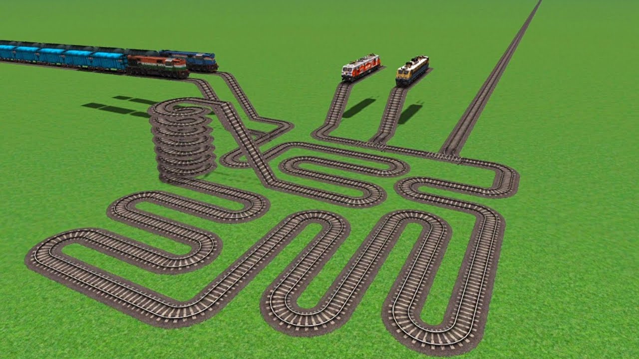 Indian Railways Crossing Train Railroads Funny//At On Bumpy Railgadi Express Passenger Trainz