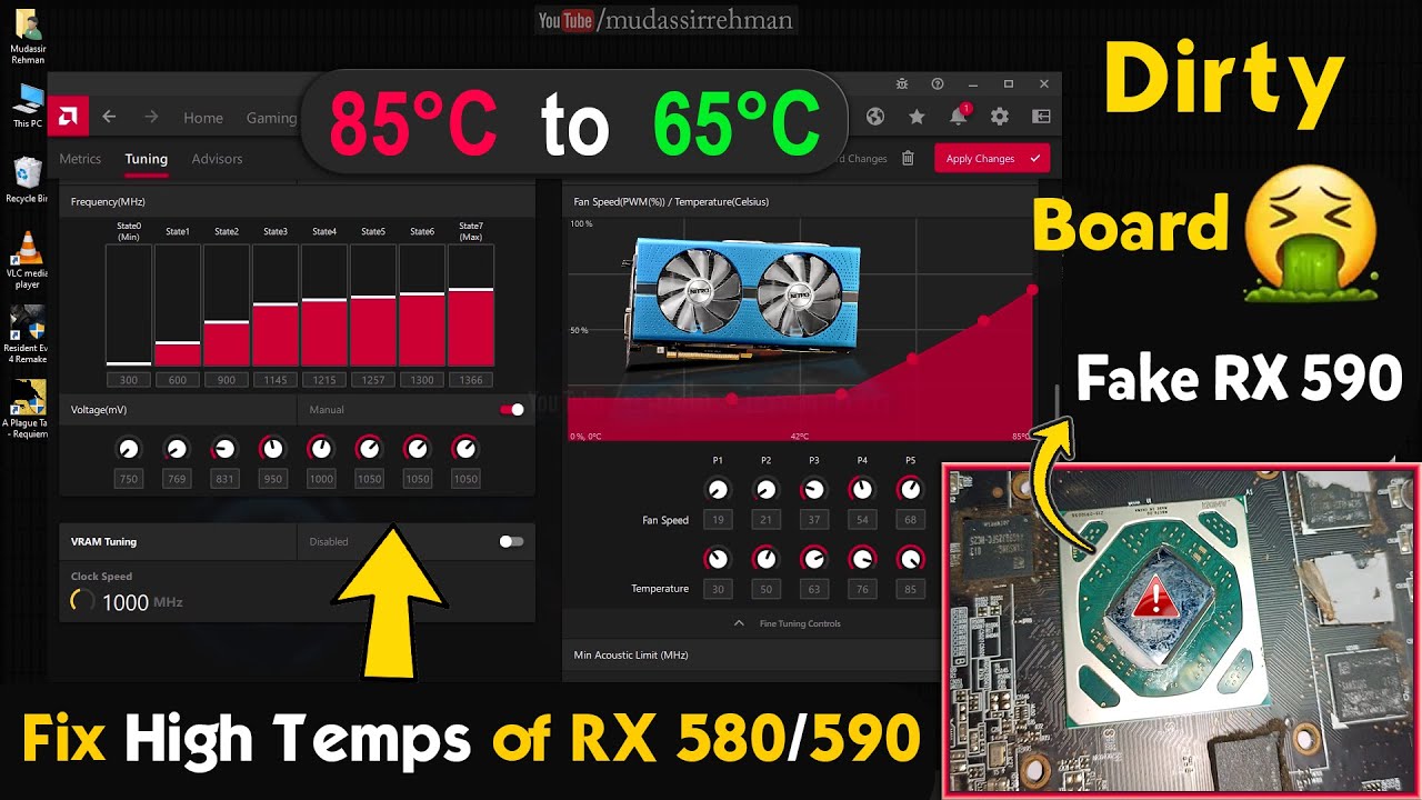 How To UnderVolt AMD GPU For Good Temps | Fix RX 580/590 High Temperature Issue | Fake Rx 590 Cards