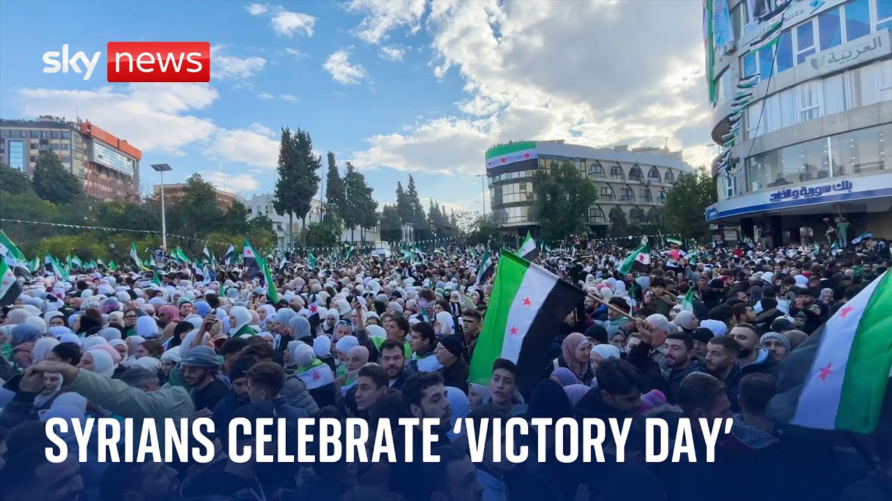 Syria: Crowds take to the streets to celebrate the fall of Assad regime on 'Victory Day'