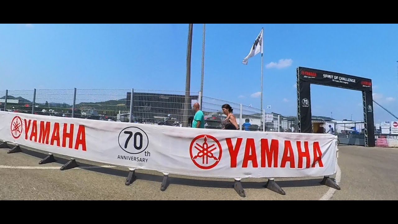 A 360° ride through Yamaha’s 70th anniversary celebration at Varano circuit.