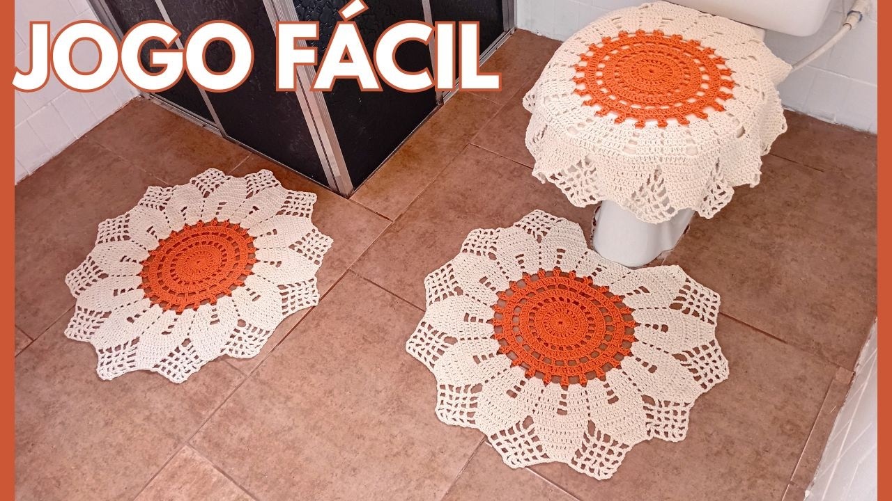 Jogo de Banheiro em Crochê Fácil | Capa da Tampa do Vaso Passo a Passo