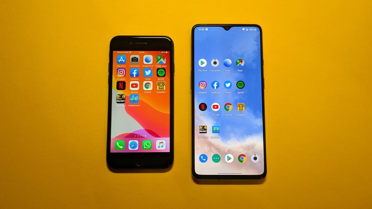 Oneplus 7t vs iPhone 7 - Speed Test!