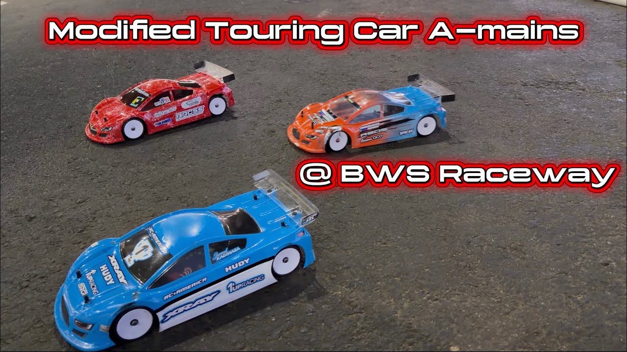 Modified Touring Car A-mains @ BWS Raceway in Perris, California. February ￼21, 2026. RC car racing.