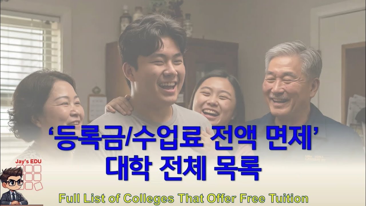 등록금 내지 마세요!!!!!!!!!   등록금 / 수업료 전액 면제 대학 전체 목록, full list of free tuition colleges