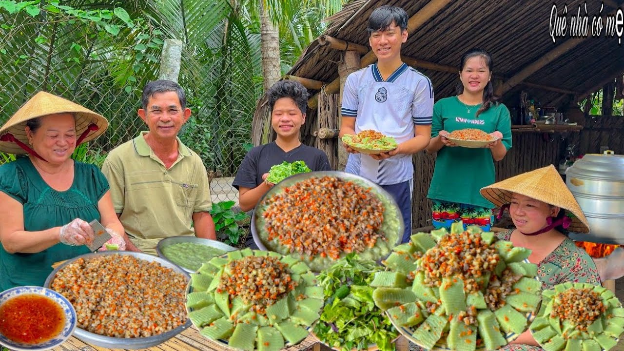 B&aacute;nh Đ&uacute;c Mặn L&aacute; Dứa Nh&acirc;n Thịt | Hương Vị B&aacute;nh Qu&ecirc; Mẹ L&agrave;m || Mom's hometown cake